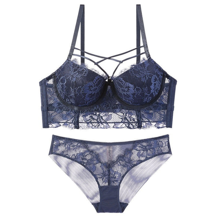 Chic Allure: Ultra-Thin Lace Bandage Lingerie Set