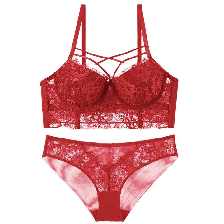 Chic Allure: Ultra-Thin Lace Bandage Lingerie Set