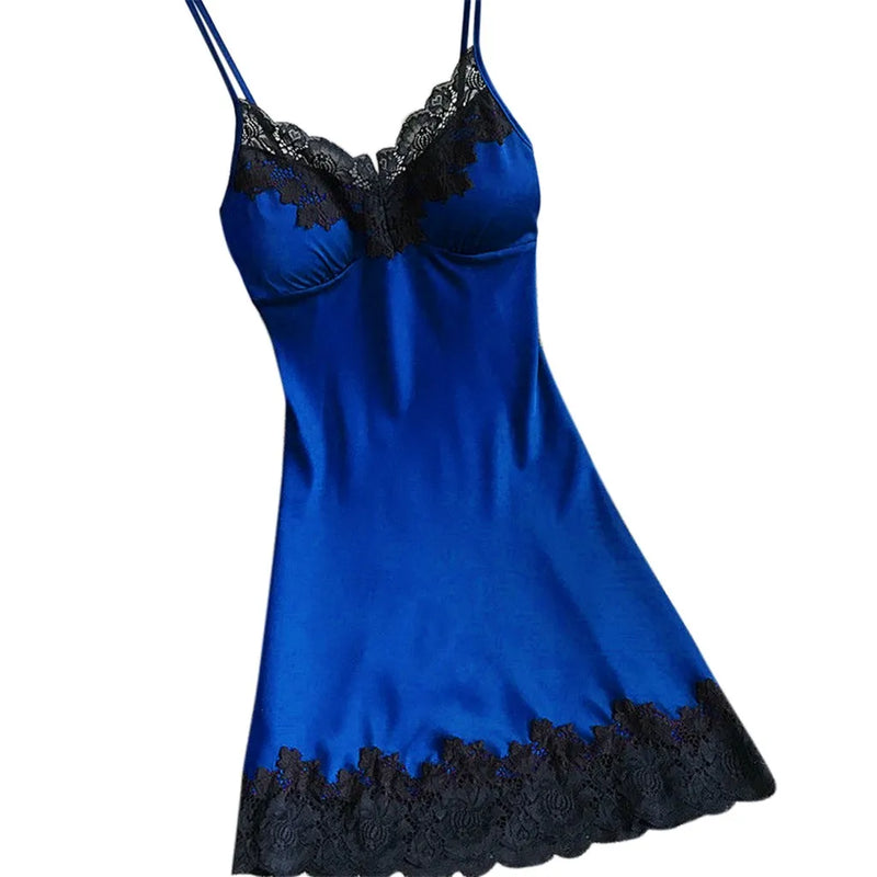 Women Nightgowns Sexy Nightwear Lace Patchwork Camisola Lingerie