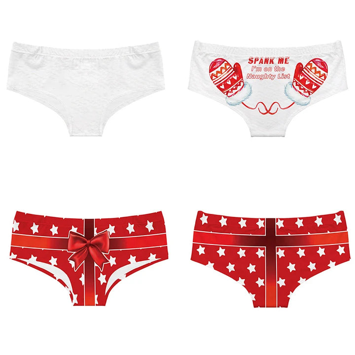 Snowflake Kawaii Push-Up Briefs – Sexy Animal Print Christmas Panties