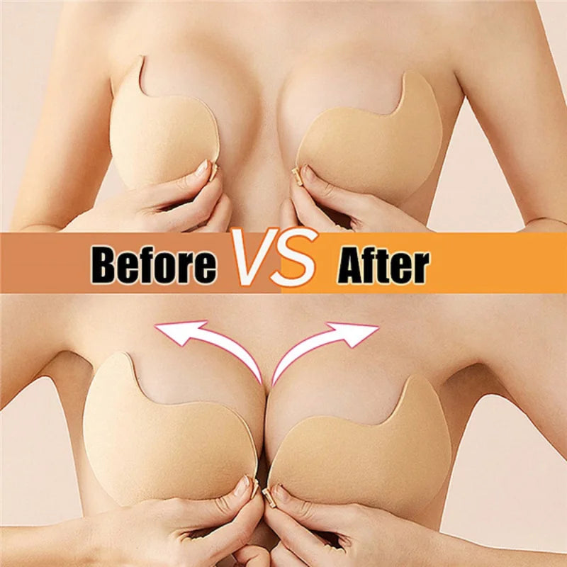 Invisible Push Up Bra for Women Backless Strapless Bra Seamless