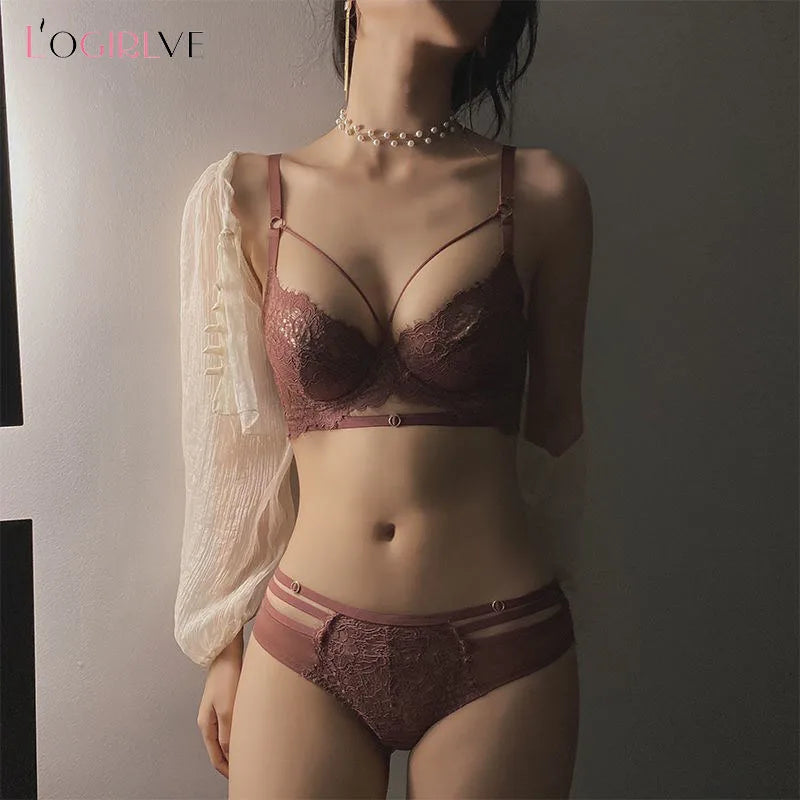 Logirlve Sexy Lingerie Ultra-thin Cup For Women underwear Classic Bandage