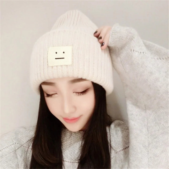 AC Studios Smiling face Beanie Skull Caps knitted Cashmere Eye Warm