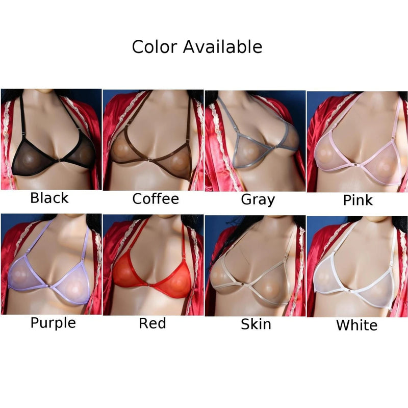 Women High Quality Fashion Mesh See-through Sheer Ultra-thin Bra Sexy