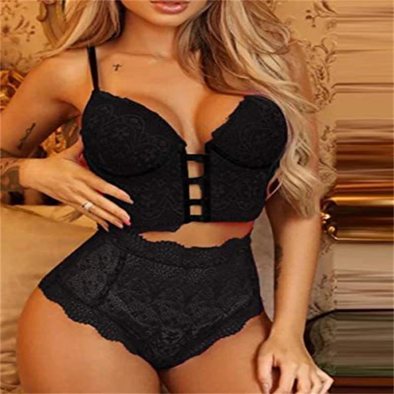 2022 Women Seamless Bra Set Sexy Thong High Waist Panties Wire Free Bra