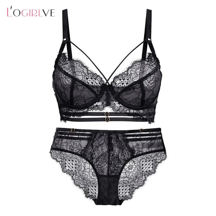 Logirlve Sexy Lingerie Ultra-thin Cup For Women underwear Classic Bandage