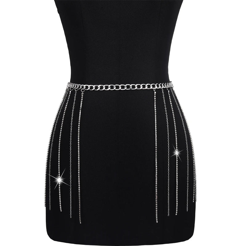 Sexy Waist Chain Crystal Body Chain Jewelry For Women Girls  Dance