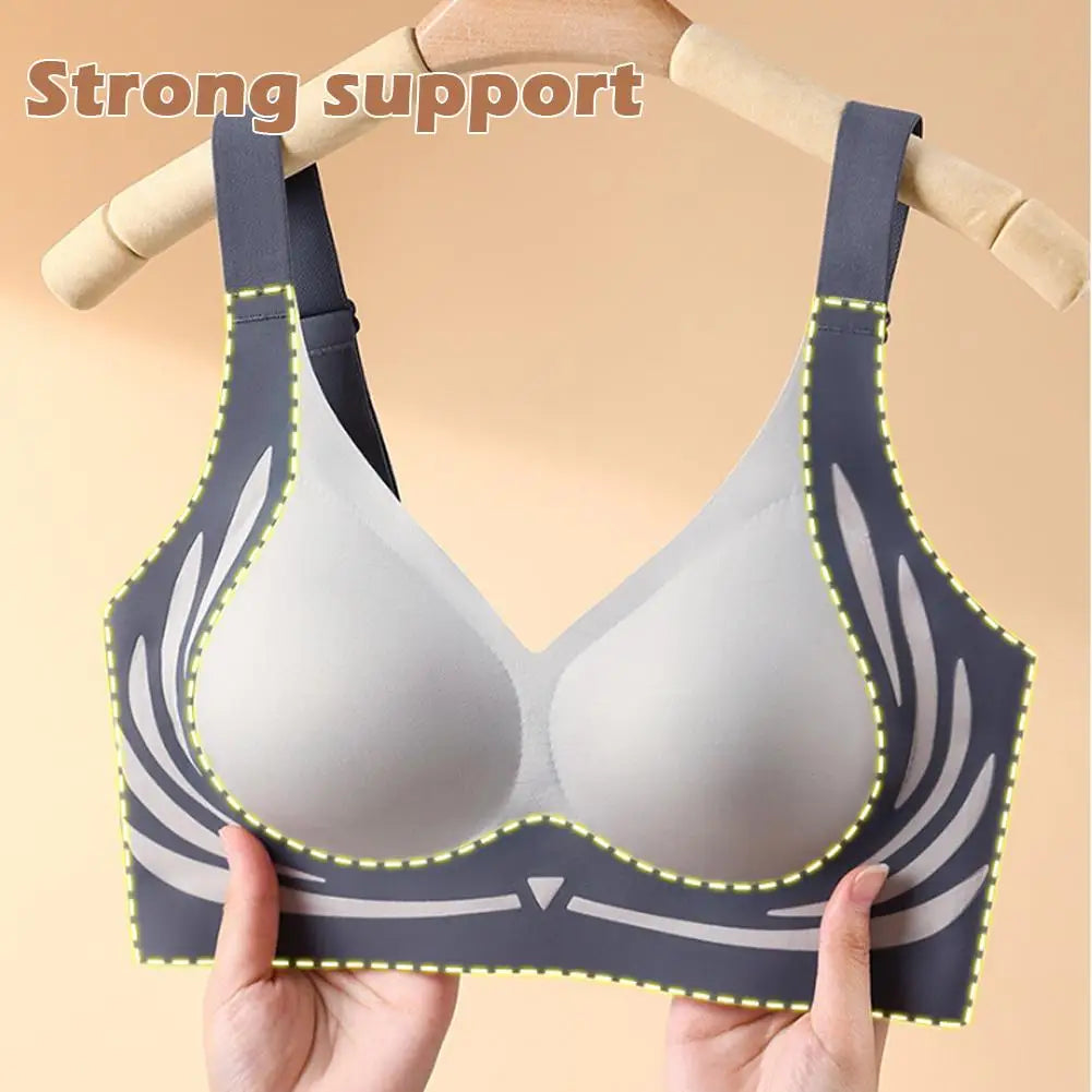 Super Gather Wireless Push-up Bra Women Gathered Up Soft Support