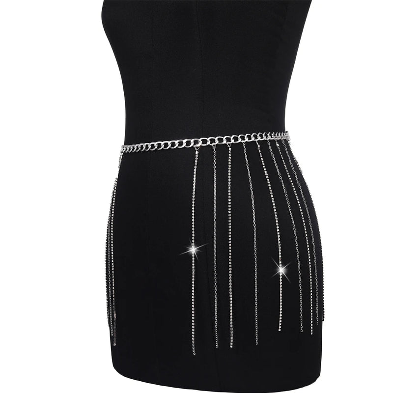 Sexy Waist Chain Crystal Body Chain Jewelry For Women Girls  Dance