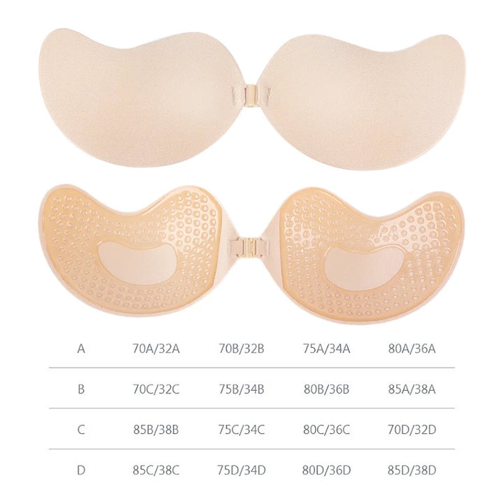 Invisible Push Up Bra for Women Backless Strapless Bra Seamless