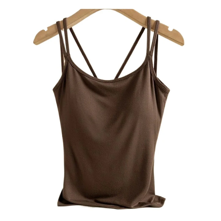 For 40-100kg Modal Camisole Top Plus Size with Chest Pad Integrated